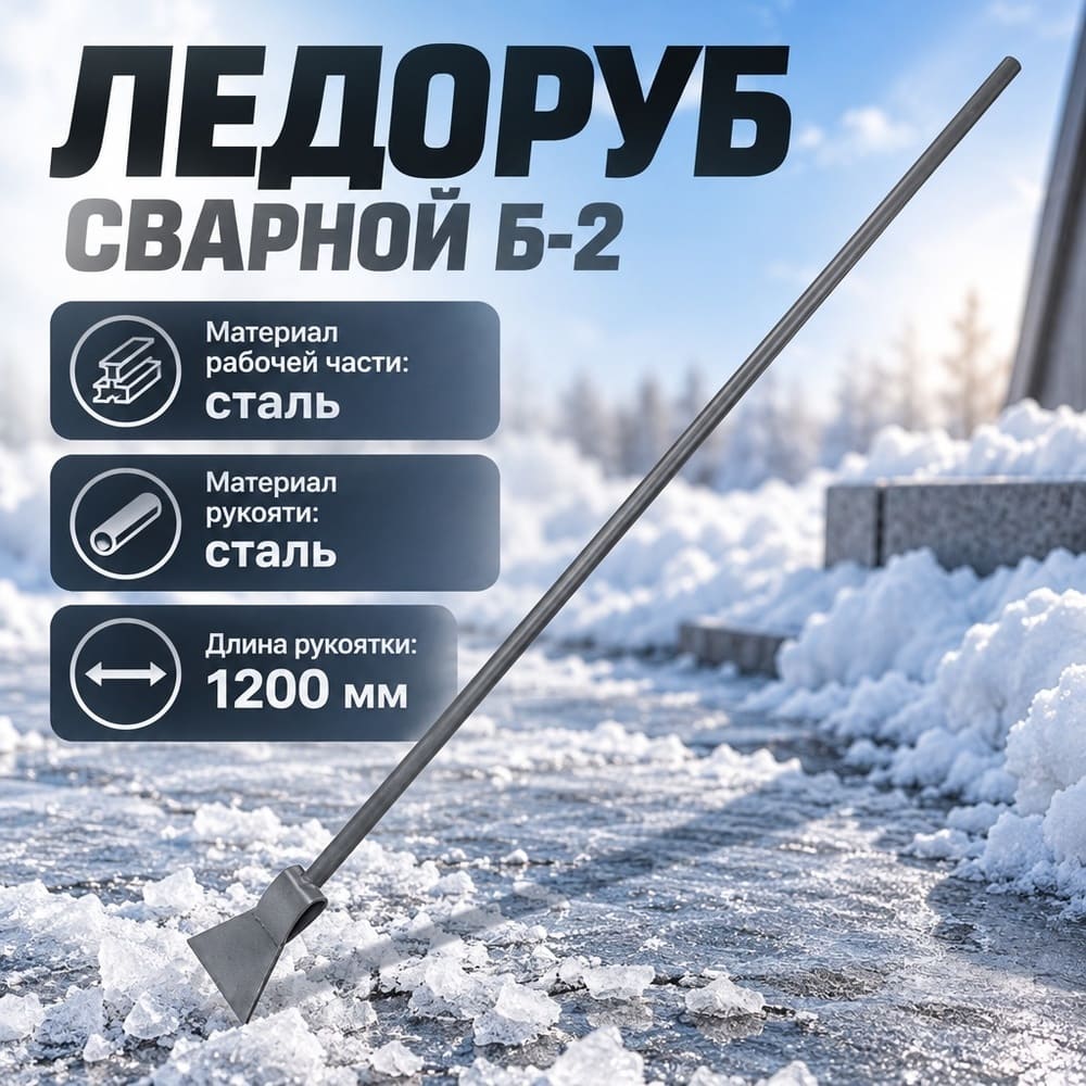 Ледоруб топор сварной Б-2 с металл. черенком L-1200, 5/5