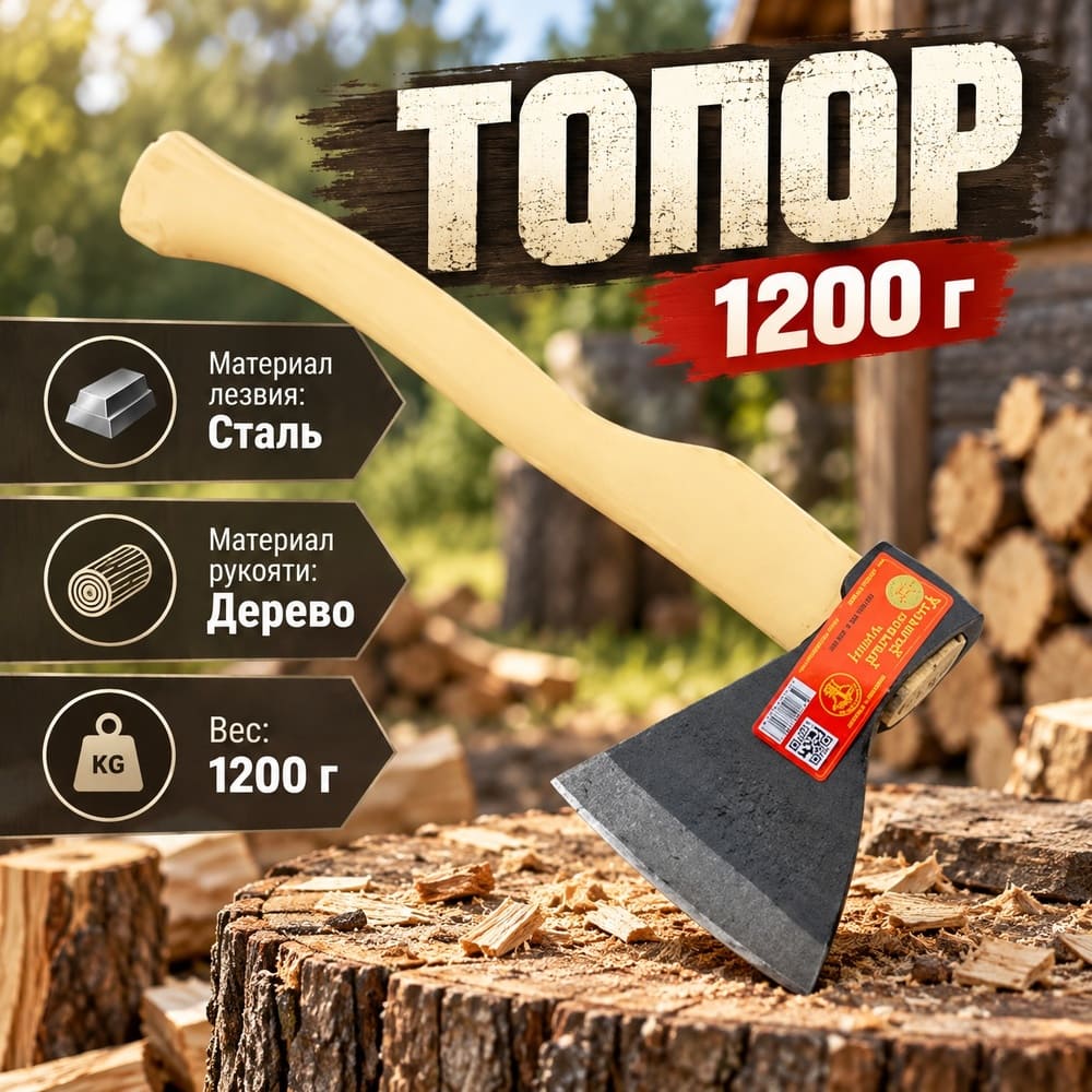 Топор 1200г А0-1,2кг в сборе, Ижевск, 1/14