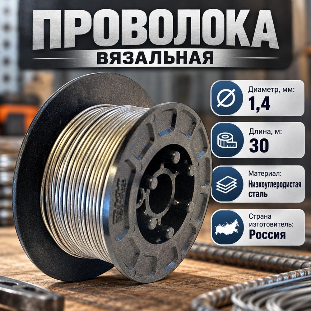 Проволока вязальная оцинк. 1,4ммх30м, 1/