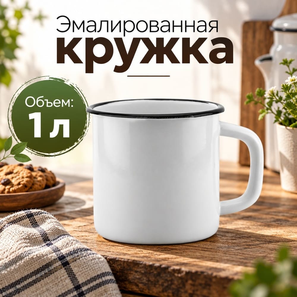 Кружка 1,0л эмалир. , Магнитогорск, 01-0107, 1/18