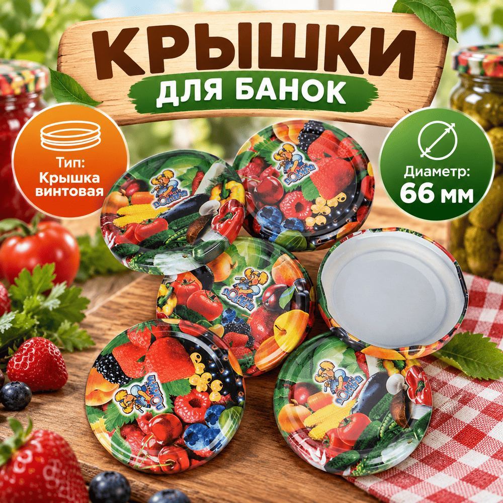 Крышка винтовая твист-66 овощи, грибочки, фрукты, Белорусочка, 320/320