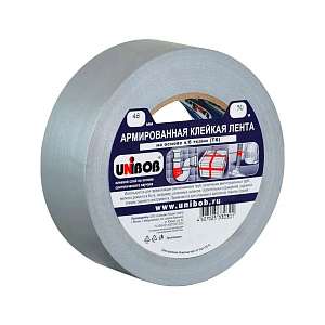 Скотч армированный 48ммх50м лента клейкая UNIBOB серебр., 1/24