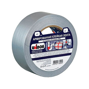 Скотч армированный 48ммх40м лента клейкая UNIBOB серебр., 1/24
