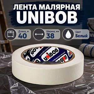 Лента малярная 38мм*40м Unibob, 8/48