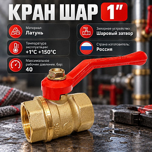 Кран шар 1 г/г ручка СТАНДАРТ ГАЛЛОП, 1/30