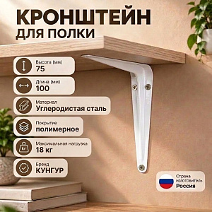 Кронштейн 75х100мм полимер, КУНГУР, 10/100