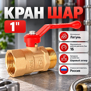 Кран шар 1 г/ш рукоятка Практик 121 ГАЛЛОП, 1/40