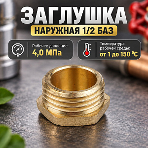 Заглушка наружная 1/2 латунь Бологое З. 15Н, 10/500