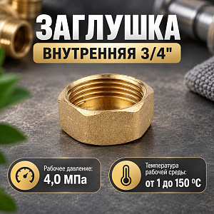 Заглушка внутренняя 3/4 латунь Бологое З. 20В, 10/400