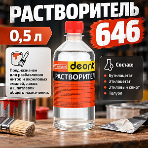 Растворитель 646 0,5л, ДЕОЛЬ, ГОСТ, 24/24