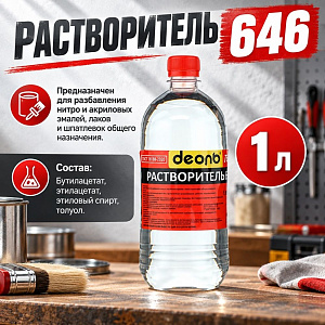 Растворитель 646 1,0л, ДЕОЛЬ, ГОСТ, 15/15