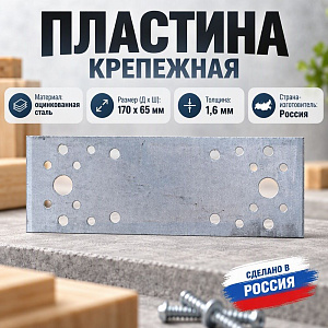 Пластина крепежная 180х65, 100/100
