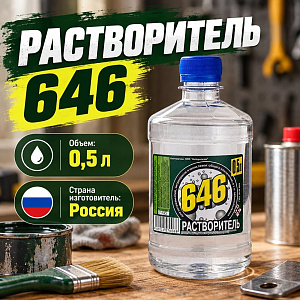 Растворитель 646 0,5л, Дзержинск, ПЭТ, 25/25