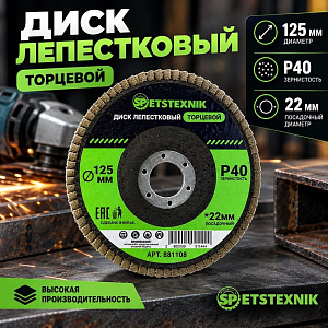 Диск лепестковый торцевой 125*22 Р40 SPETSTEXNIK, 10/200
