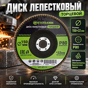 Диск лепестковый торцевой 150*22 Р80 SPETSTEXNIK, 5/100
