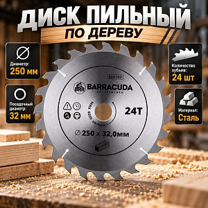 Диск пильный по дереву 250*32. 0*24T Барракуда, 1/25