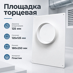 Площадка торцевая ПТП фланец D125 180х250 пластик ERA, 1/
