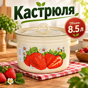 Кастрюля 8,5 л эмалир. с декором, Магнитогорск, 21-1620/4, 1/2