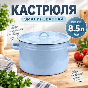 Кастрюля 8,5 л эмалир. без декора, Магнитогорск, 20-1620, 1/2