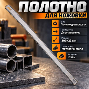 Полотно для ножовки 300х23мм, двустороннее мет/мет, 72/720